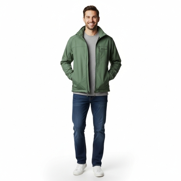 Columbia Omni-Shield Green Softshell Jacket Men’s Medium Outdoor Hiking Wind - Picture 11 of 11